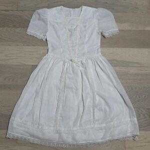 Vintage White Lace Trim Dress
